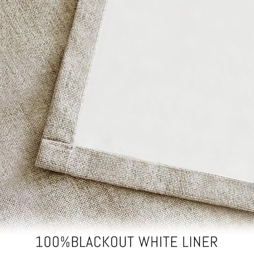 Natural Linen Textured Curtains 84 Inches Long for Living Room - view 3