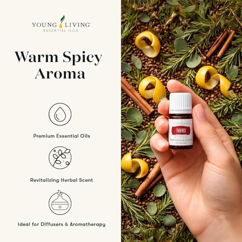 Thieves Vitality Essential Oil Blend | 5 ml | Warm Spicy Herbal Aroma for Diffusers, Massage & Aromatherapy | Clove, Lemon, Cinnamon, Eucalyptus & Rosemary Blend | Seed to Seal Quality - view 4