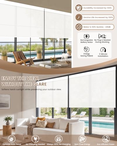 Motorized Blinds with Remote - Motorized Sunscreen Solar Shades - view 3