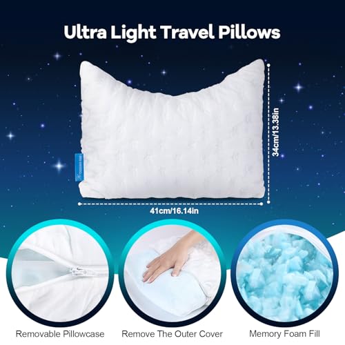 Cooling Side Sleeper Pillow for Neck and Shoulder Pain, Luxury Shredded Memory Foam Curved Bed Pillows for Sleeping Set of 1- Adjustable Travel Pillow Size- Washable Cover Crescent White - view 3