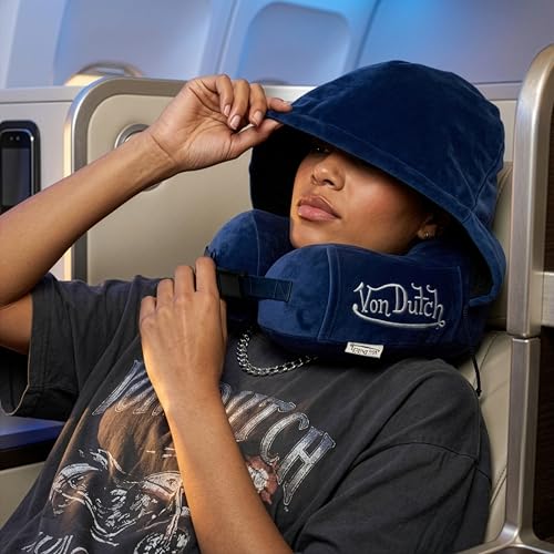 Eyeconic Hooded Memory Foam Travel Neck Pillow, Navy - view 2