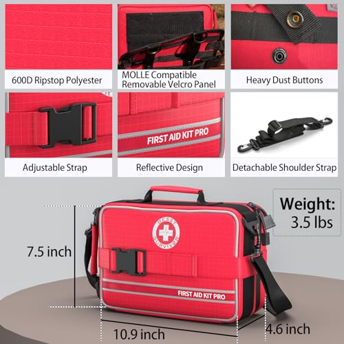 Comprehensive First Aid Kits- Advanced Trauma Kits with Labeled Compartments, Large Emergencies Medical Kits for Car, Home, Camping and Outdoor Emergencies -324Piece Set - view 4