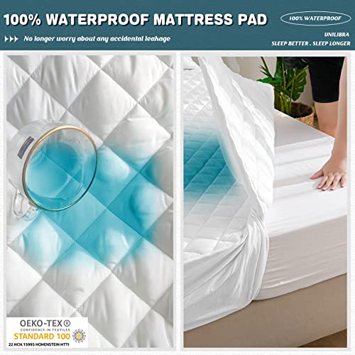Full Mattress Cover Waterproof, Deep Pocket Mattress Pad Protector Fits to 6''-19'', Breathable Hollow Cotton Filling Quilted Mattress Protector for Full Size - view 2