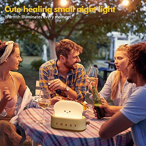Small Table Lamp, Cute Toast Bread LED Bedroom Nightstand Light with Timer and Rechargeable, Cool Birthday Gift for Baby Kids Children Girls Boys - view 5
