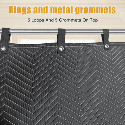 72" x 40" Studio Large Sound Dampening Blanket, Sound Insulated Blanket Sound Absorbing Blanket with Grommets for Soundproofing Noise Reduction Light Blocker Basement Recording Studio - view 5