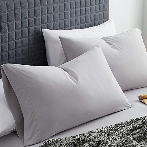 Jersey Knit Microfiber Bed Sheet Set - Premium Soft & Breathable Stretch Deep Pocket Knitted Jersey Sheet Set - Twin, Silver - view 2