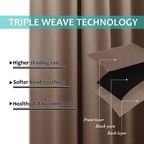 Cappuccino Blackout Curtains for Patio 52" w x 84" L 2 Panels - view 6