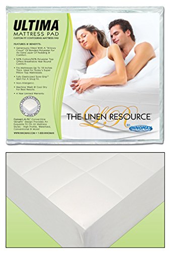 Waterbed Mattress Pad Fully Fitted Heavy Quilted California King - view 6
