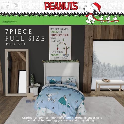 Collectibles Peanuts Snoopy Puffer Holiday & Christmas Bedding Super Soft Comforter and Sheet Set with Sham, 7 Piece Full Size (Officially Licensed Product) - view 4