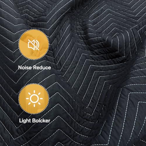 72" x 40" Studio Large Sound Dampening Blanket, Sound Insulated Blanket Sound Absorbing Blanket with Grommets for Soundproofing Noise Reduction Light Blocker Basement Recording Studio - view 4
