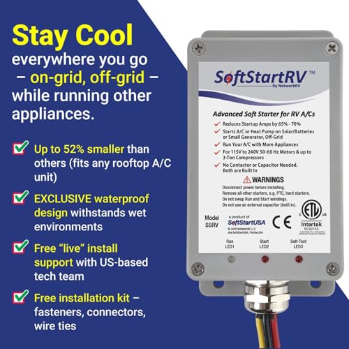 SoftStartRV Soft Start for RV Air Conditioner, RV AC Soft Start Kit for Air Conditioner, Easy Start Even with a Small Generator, 100% Waterproof, Trailer Camper, Motorhome HVAC -NetworkRV - view 2