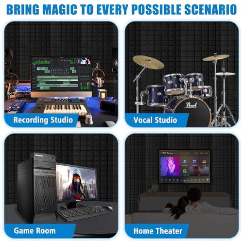 4 Pack Acoustic Foam Panels, 48 x 24 x 2" Sound Proof Foam Panels for Walls - view 7