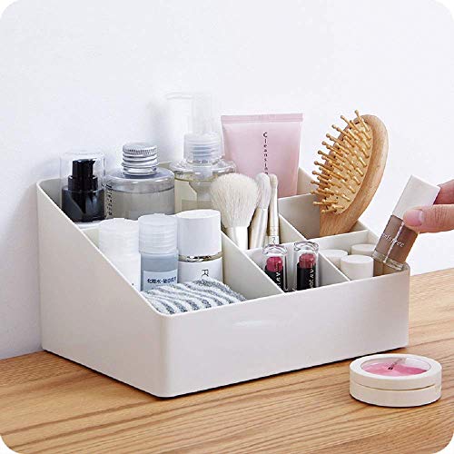 Home Organizer Bedside Table Organizer Makeup Organizer |Cosmetics Storage Box - 6 Compartments (White) - view 5