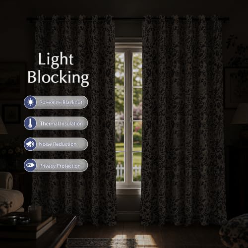 Julia Blackout Curtains Grommet 2 Panels, W52xL84, Navy - view 3