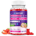 Magnesium Gummies for Kids - Magnesium Glycinate Gummies with Vitamin D3, B6, Potassium & Ashwagandha, Magnesium for Kids & Adults Relaxation, Sleep, Brain & Bone Health -Vegan Strawberry 60ct
