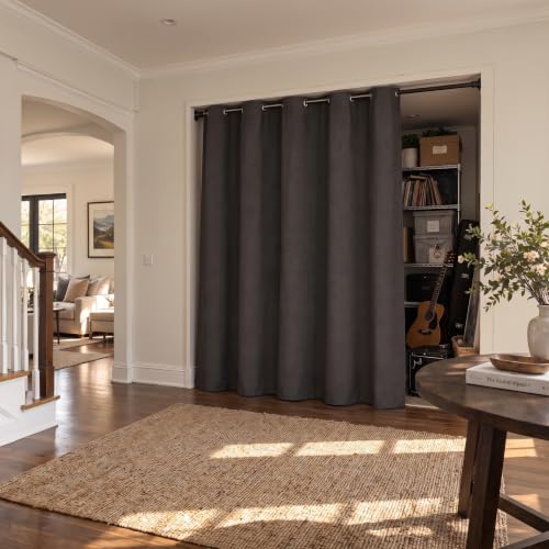 Room Divider Curtains 84 Inches Long Blackout Curtain 1 Panel- Grey - view 4