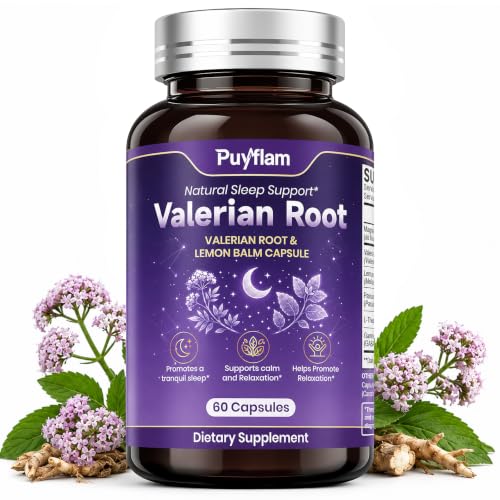 Valerian Root for Sleep Support Capsules Melatonin-Free Herbal Sleep