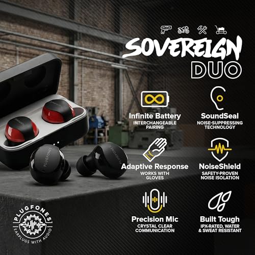 Sovereign Duo Bluetooth Earplug Headphones for Work, OSHA Safety - view 2