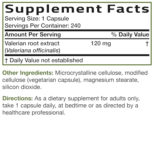 Valerian Root Sleep & Relaxation Support, 240 Vegetarian Capsules - view 6