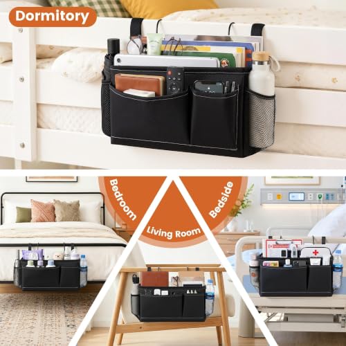 Bedside Caddy for Dorm Bed, Bedside Storage Bag Hanging Organizer - view 7