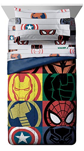Marvel Avengers Twin Comforter Set 5 Piece Kids Bedding for Boys, Multi - view 2