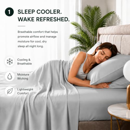Queen Cooling Sheet Set, 100% Rayon Derived from Bamboo - view 2