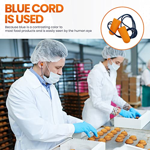 Metal Detectable Foam Earplugs 100 Pair - NRR 32dB with Detectable String - Noise Cancelling, Sound Blocking, Disposable, Corded Earplugs Bulk for Food Services, Industry, Pharmaceutical, Pulp & Paper - view 3