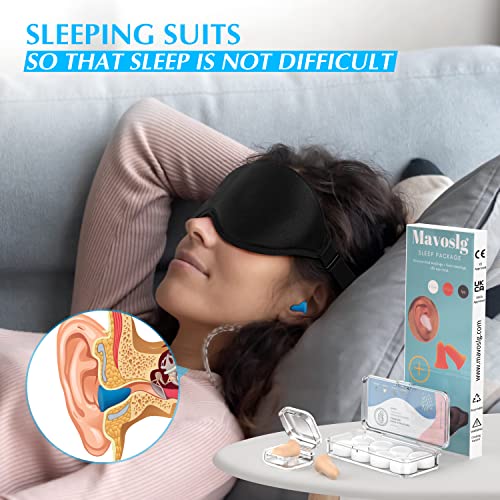 Silicone Earplugs - Ultra Soft Foam Earplugs - Sleep Eye Mask for Men Women, Upgraded 3D Hollowed Design, Value Pack–for Sleeping, Snoring, Travel, Airplanes, Shift Work，32dB Highest NRR - view 5