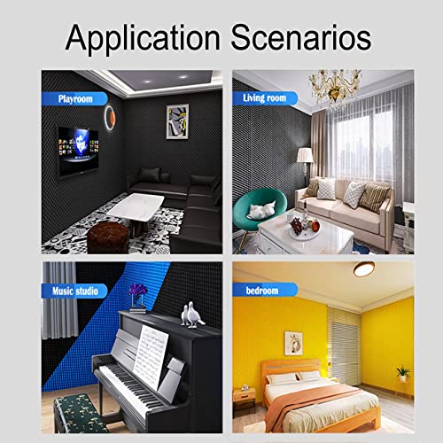 48"X 24"X 2" Egg Crate Foam Panel, Black Sound Proof Foam Panels, Acoustic Foam, Noise Cancelling Foam Studio Foam Panel, Sound Panels Noise Reducing For Walls（1 PCS） - view 6