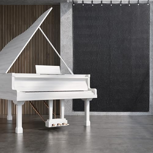 Studio Sound Blanket, Large Soundproof Blanket with Grommets, Heavy Duty Sound Dampening Noise Reducing Divider for Workshop, Basement, Laundry, Acoustic (Black, 96x80'') - view 2