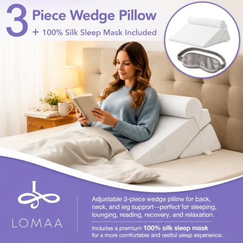3PCS Bed Wedge Pillow Set for Sleeping – Adjustable Memory Foam Wedge Pillows for Head, Back & Leg Support – Multi Position Cushion System for Reading, Relaxing & Elevated Comfort in Bed - view 2