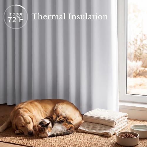 Cold Reducing 100% Blackout Small Window Curtain Panels, Drapes with Black Liner, 45 Inches Drop Thermal Insulated Draperies for Cafe (White, 2 Pieces, 37 inches Wide Each Panel) - view 4