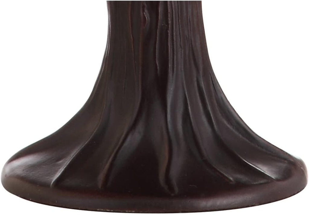 Hummingbird Tiffany-style table lamp 12" stained glass, bronze | handcrafted multicolored bell shade, traditional bedside accent desk lighting, metal base, LED bulb included - view 4
