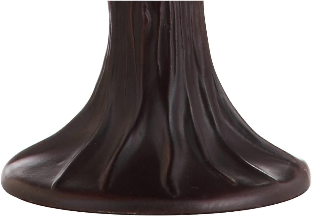 Hummingbird Tiffany-style table lamp 12" stained glass, bronze | handcrafted multicolored bell shade, traditional bedside accent desk lighting, metal base, LED bulb included - view 4