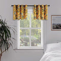 Bright Yellow Kitchen Valances 24 Inches Long Vintage Botanical Garden Hummingbird Thermal Insulated Faux Silk Grommet Blackout Small Window Curtains for Track Laundry Kitchen Camper 2 Panels