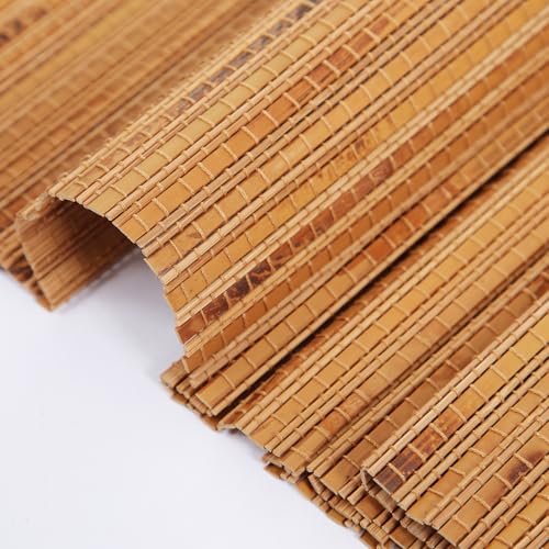 Natural Woven Wood Bamboo Roman Shades for Indoor Windows, Acorn - view 2
