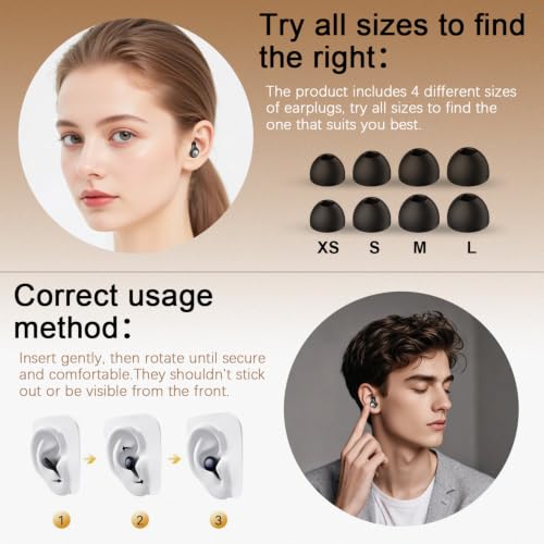 45dB Ear Plugs for Sleeping Noise Cancelling, Soft Reusable Silicone Earplugs for Sleep with 8 Eartips Case, Ear Plugs for Noise Reduction Snoring Side Sleepers Study Travel Concerts (Jet Gray) - view 5