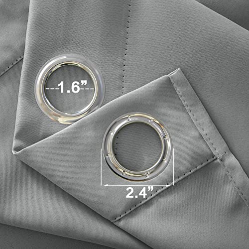 48 Inch Blackout Waterproof Short Curtains for Windows, Thermal Insulated Grommet Drapes for Kitchen Bedroom Small Window, 36'' W x 48'' Length 2 Panels Set, Light Grey - view 6