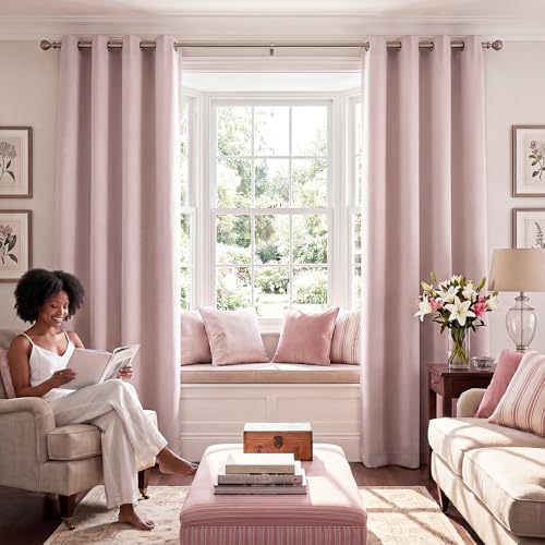 Blush Pink 100% Blackout Curtains for Nursery 52" x 84" 2 Panels - view 3