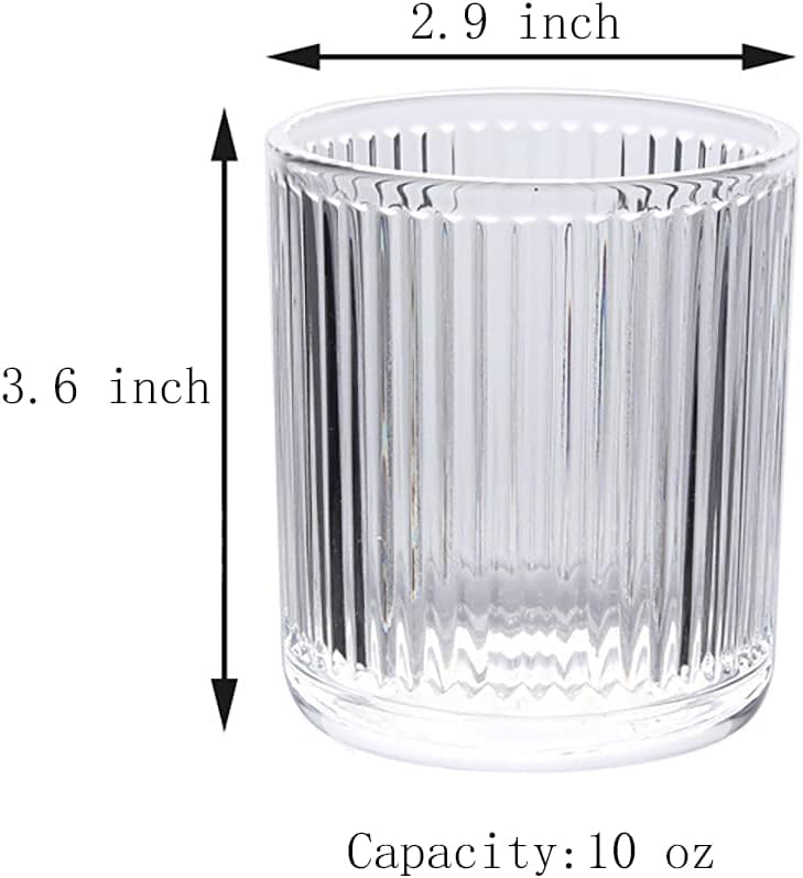 Glass Toothbrush Holder Cup | Crystal Clear Tumbler Makeup Brush Holder for Bedside Table, Bathroom, Vanity, 2Pack Crystal Glass with Gold Rims (2pcs clear) - view 4