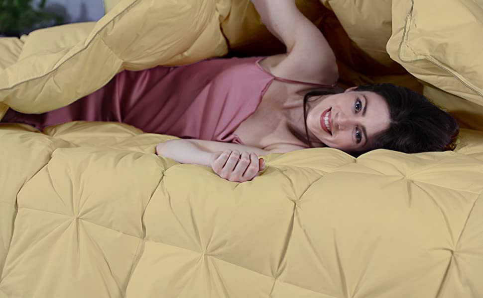 Toupe Down Alternative Pinch Pleated Comforter- Large Oversized King Plus 136 x 120 Inches 1 Piece All-Season Duvet Insert, 500 GSM with Corner Tabs 100% Egyptian Cotton- (Toupe Solid) - view 3