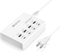 USB charger with USB C PD20W and USB A QC18W, 60W PD fast charging station, 5ft 8-port multiple desktop multi port USB charging hub compatible with iPad iPhone 17/16/15/14, Galaxy S24/S23/S22