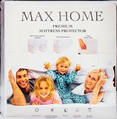 Premium 100% Waterproof Mattress Protector Twin Size, Absorbent, Cotton, Bed, Breathable Fitted Mattress Cover with Stretchable Pockets, Cover Smooth Soft Noiseless Washable - view 2