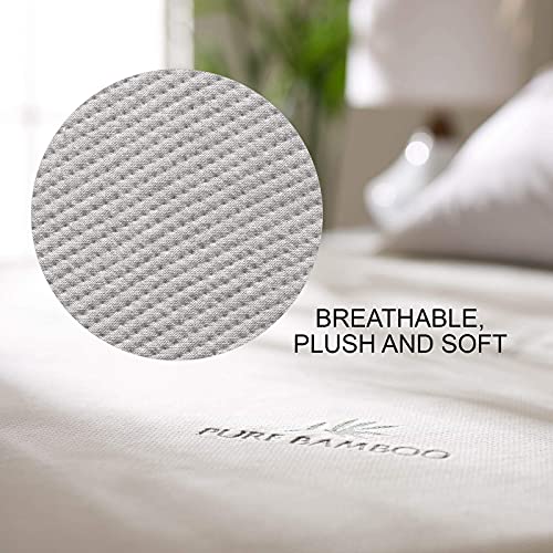 Queen Mattress Protector, Waterproof - Viscose Derived from Bamboo, Breathable, Noiseless Mattress Cover Protects Against Moisture, Spills, Stains (Queen) - view 4