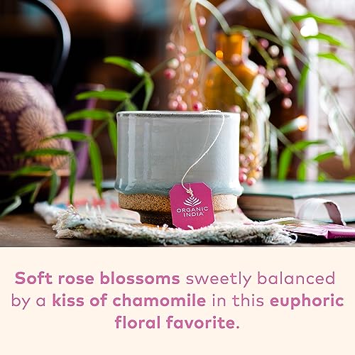 Tulsi Sweet Rose Herbal Tea - Holy Basil Leaf, African Basil, Chamomile, Lemon Myrtle, Stress Relieving, Caffeine Free - 18 Bags, 6 Pack - view 3