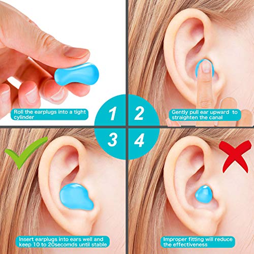 Silicone Earplugs - Ultra Soft Foam Earplugs - Sleep Eye Mask for Men Women, Upgraded 3D Hollowed Design, Value Pack–for Sleeping, Snoring, Travel, Airplanes, Shift Work，32dB Highest NRR - view 7