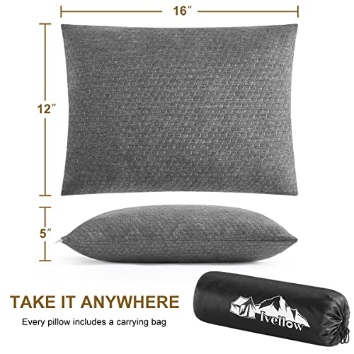 Memory Foam Travel Pillow Compressible Camping Pillow for Sleeping Shredded Memory Foam Pillow Compact Firm Supportive Travel Pillow for Adults Kids Outdoor Backpacking Hiking Essential Gear-S - view 5