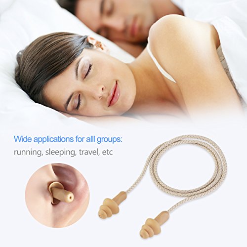 50 Pairs Silicone Ear Plugs: Corded Soft Silicone Reusable Earplugs for Noise Reduction for Sleeping Hearing Protection Swimming - view 4
