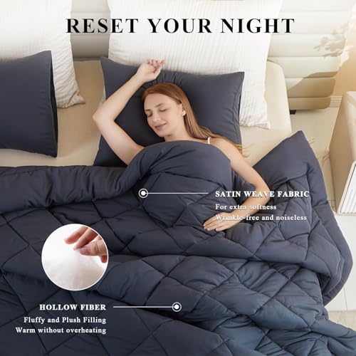 132x120 Alaskan King Comforter, Extra Large King Size Comforter Oversized, All Season Soft Lightweight Quilt Down Alternative Duvet Insert with 8 Corner Tabs(120x132, Grey) - view 2