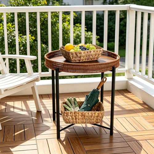 Small Wicker Baskets for Organizing 2 Pack, Hand Woven Baskets for Storage, Towels and Toilet Paper Organization, Woven Gift Basket,Countertop Baskets Set for Organizing - view 7